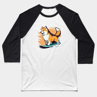 Make Winter More Fun with the Shiba Snowboarding Design Baseball T-Shirt